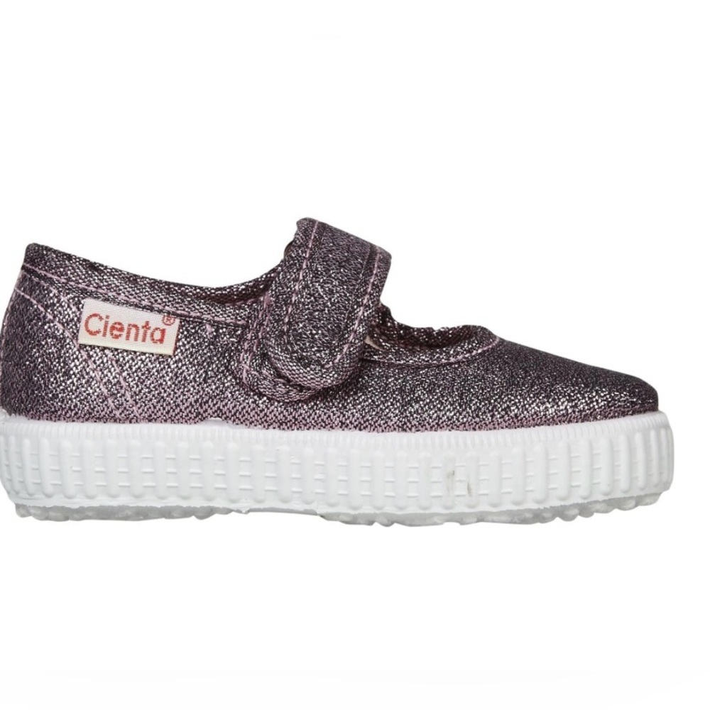 Cienta Kids Sz 30 Glitter Mary Jane Shoes - Rose Gold